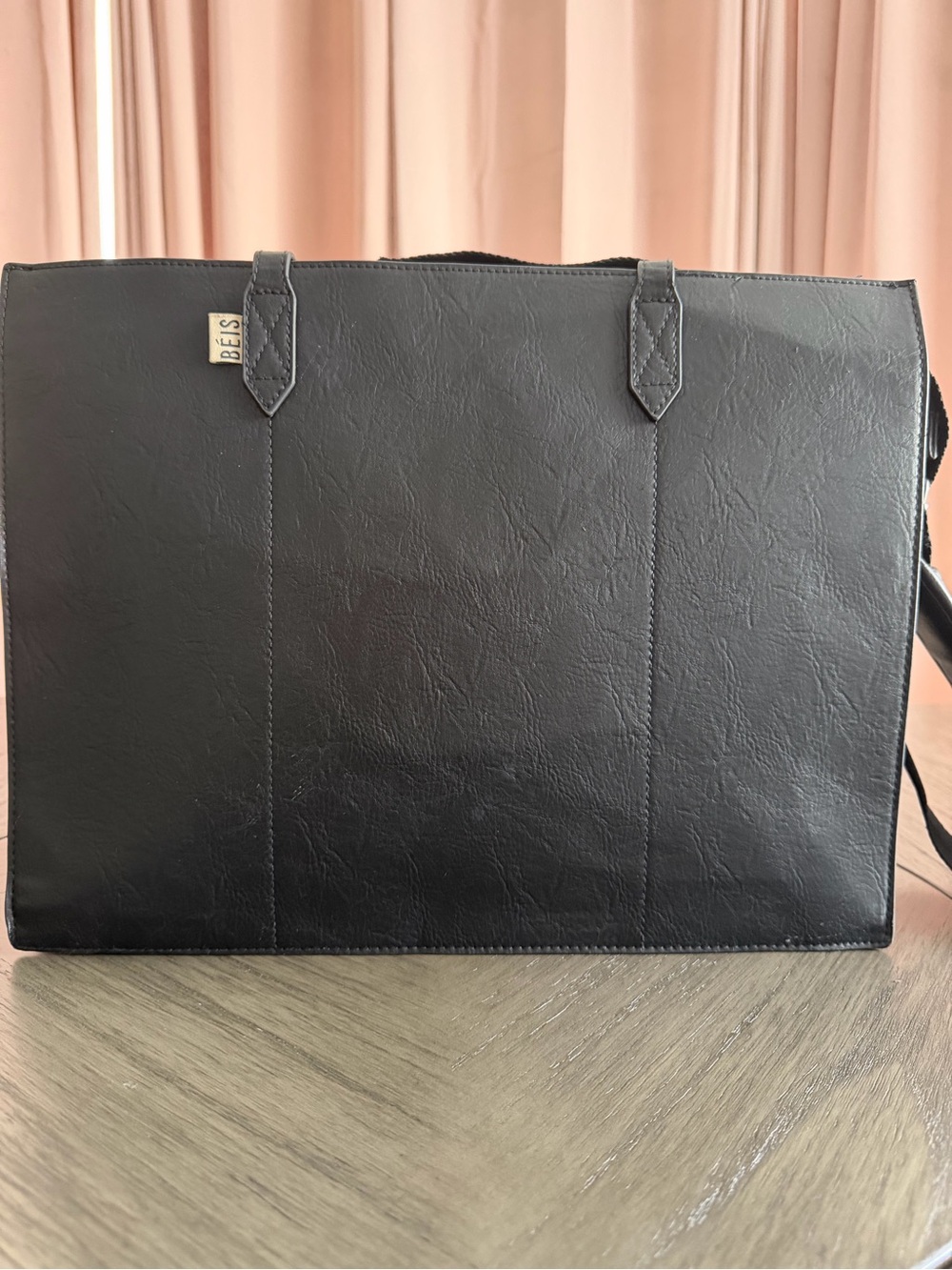 BÉIS Black Work Tote Laptop Bag With Shoulder Strap